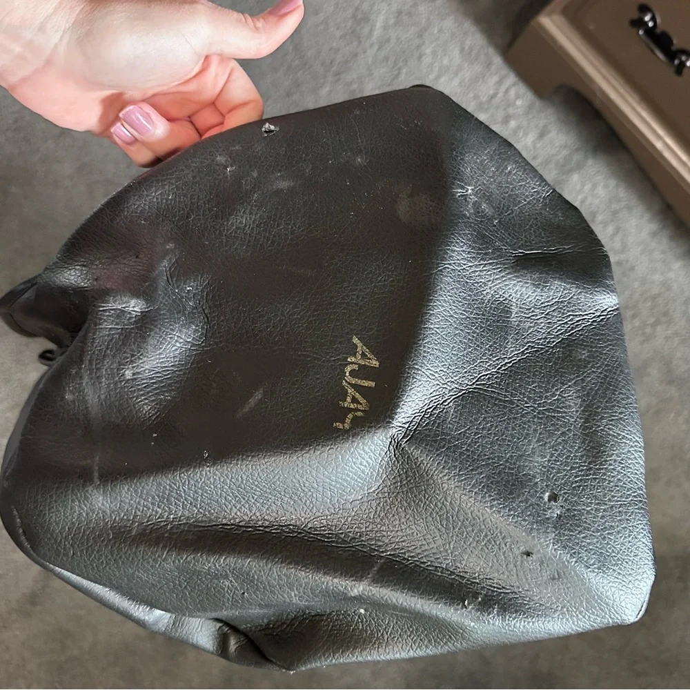 Ajay Fuqua Sports Golf Bag Travel Luggage Cover Black Vinyl leather Zip vintage